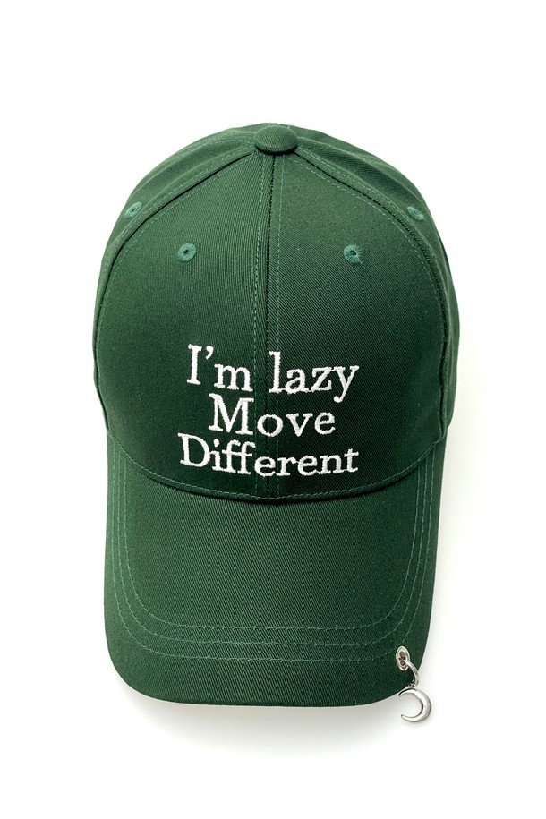 KOLEAT - 모자 - (남녀공용) 레이어드 아일렛 볼캡 레터링 자수 캡모자 [그린]