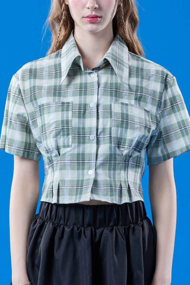 페일 그린 색상의 프레피 체크 패턴이 돋보이는 여성용 크롭 슬림 반팔 셔츠입니다. 클래식하면서도 트렌디한 무드를 연출하며, 여름철 데일리룩에 잘 어울립니다. 카라 디자인과 슬림핏으로 세련된 실루엣을 완성합니다.
