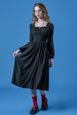 에어리 퍼프 플레어 맥시 롱원피스 [BLACK] KCL.