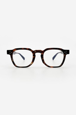 WOMEN 레이어드 뿔테 레오파드 다각 블루라이트 차단 안경 [RPDGB]