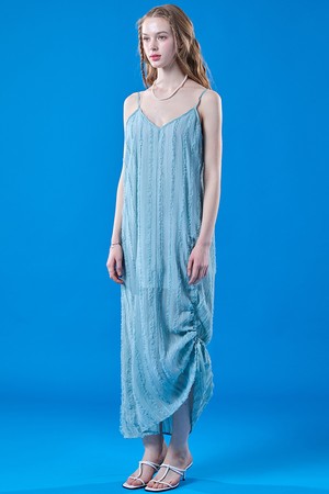 여름 쿨링 쉬폰 브이넥 프릴 맥시 나시원피스 [MINT]