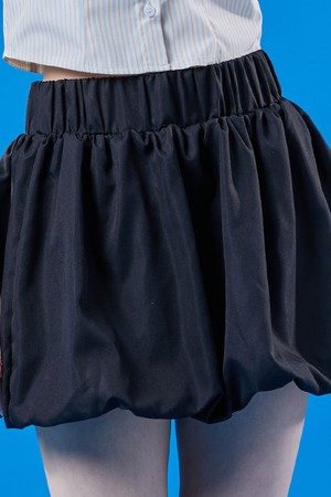 벌룬 쿨링 바스락 레이어드 미니스커트 [BLACK] KCL.