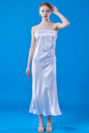 여름 셔링 맥시 슬림 실크 나시원피스 [IVORY] 레이어드원피스 ver.