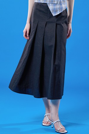 린넨 플리츠 롱스커트 [BLACK] 여름 롱치마 ver.