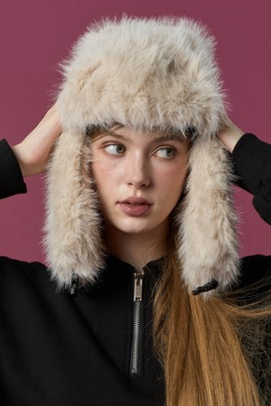 겨울 한파 따뜻 털모자 방한모 [BEIGE] 트루퍼 귀마개 ver.