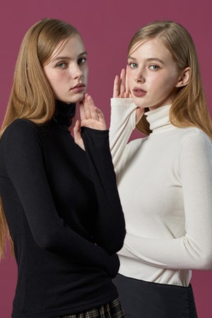 [2pack] 워머골지 도톰 니트 목폴라 롱슬리브 긴팔 목티 (2colors) 이너