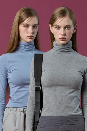 [2pack] 모달 도톰 스킨핏 니트 목폴라 롱슬리브 긴팔 목티 이너