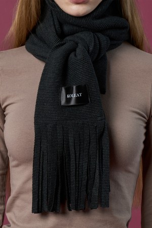 [5colors] 도톰 니트 무지 컷 롱기장 머플러 목도리