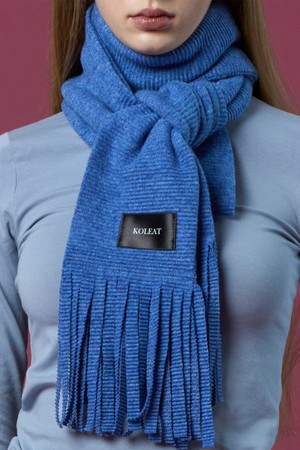 [5colors] 도톰 니트 무지 컷 롱기장 머플러 목도리