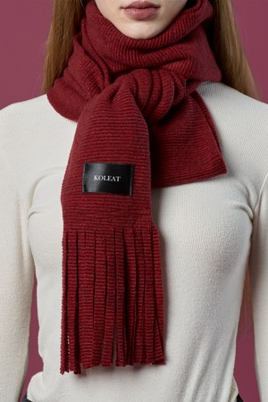 [5colors] 도톰 니트 무지 컷 롱기장 머플러 목도리