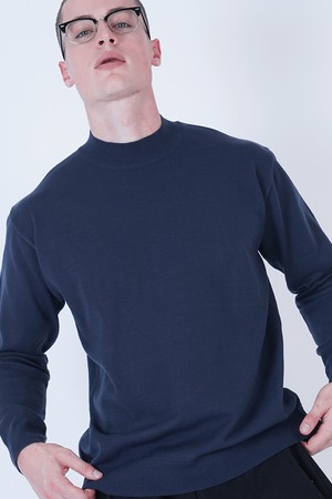 Heavy Basic Half-Neck (Navy)