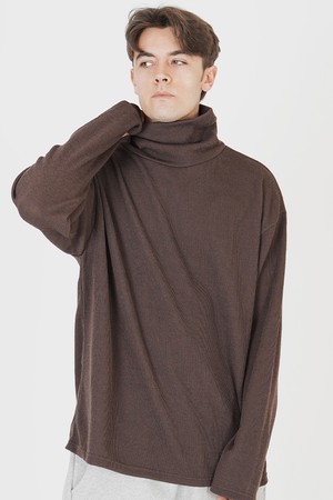 Wide Pola Neck Knit (Brown)