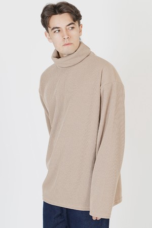 Wide Pola Neck Knit (Beige)