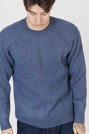 Hazzy Ribbed Raglan Knit (Blue)