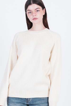 Hazzy Ribbed Raglan Knit (Ivory)