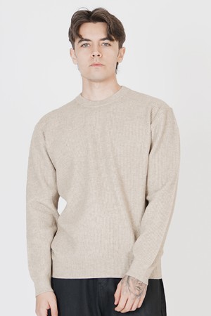 Soft Hazzy Wool Round Knit (Beige)