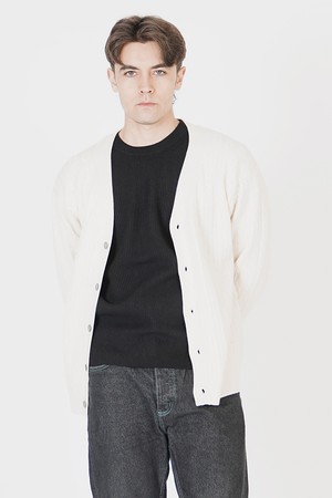 Silket Cable Y-neck Cardigan (Ivory)