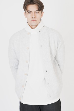 Hazzy Wool Round-neck Cardigan (Melange)