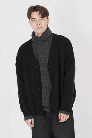 Hazzy Over fit Y-neck Cardigan (Black)