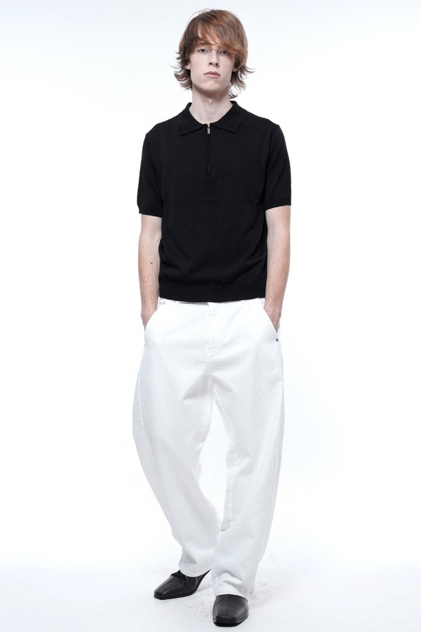 CHANCE'S NOI - 캐주얼팬츠 - Curved Fit Denim Pants - White