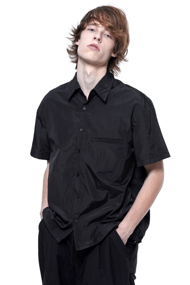 CHANCE'S NOI - 반팔셔츠 - Searsucker String Half Shirt - Black