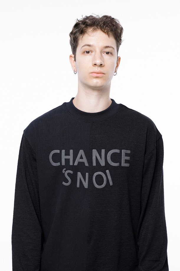 CHANCE'S NOI - 스웨트셔츠 - S`noi Reverse Rib Crew Neck Sweat - Black Navy /M243MT02BK