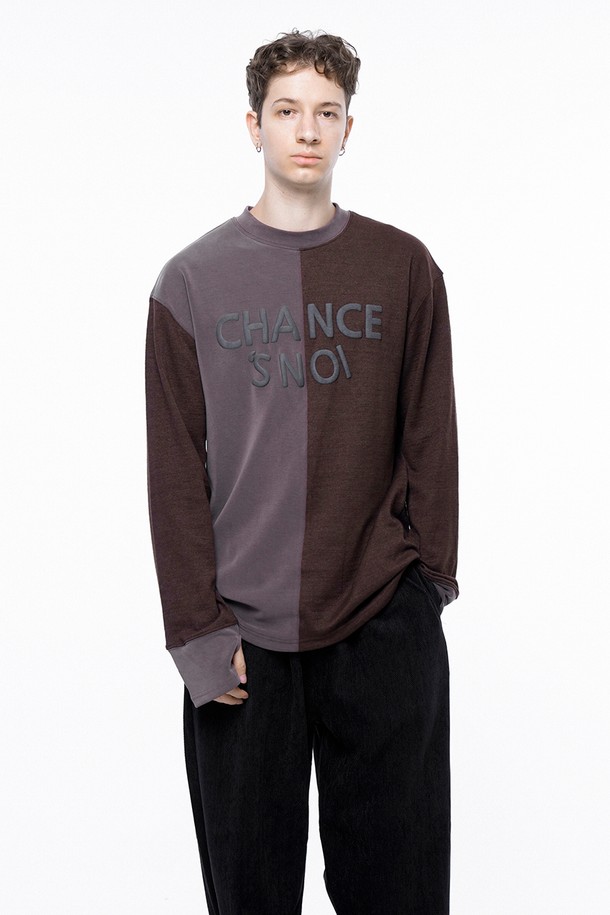 CHANCE'S NOI - 스웨트셔츠 - S`noi Reverse Slev Crew-neck Sweat - Brown /M243MT01BR