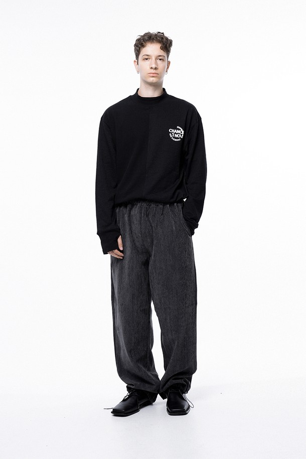 CHANCE'S NOI - 캐주얼팬츠 - Jacquard String Rug Pants - Charcoal /M243PT02CH