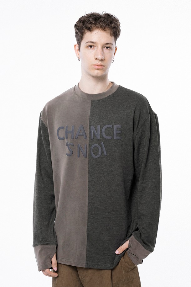 CHANCE'S NOI - 스웨트셔츠 - S`noi Reverse Slev Crew-neck Sweat - Khaki Brown /M243MT01KA