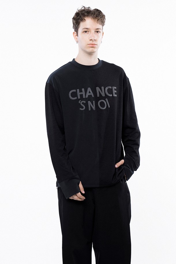 CHANCE'S NOI - 스웨트셔츠 - S`noi Reverse Slev Crew-neck Sweat - Black Navy /M243MT01BK