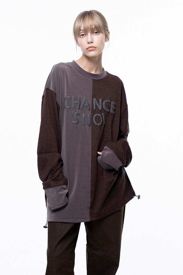 CHANCE'S NOI FOR WOMEN - 스웨트셔츠 - S`noi Reverse Slev Crew-neck Sweat - Brown /M243MT01BRW