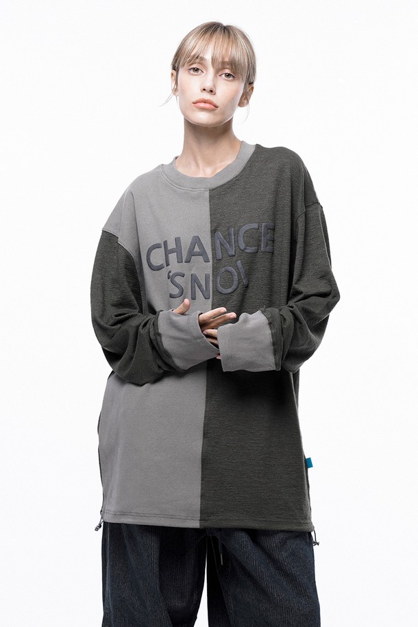 CHANCE'S NOI FOR WOMEN - 스웨트셔츠 - S`noi Reverse Rib Crew Neck Sweat - Khaki Beige /M243MT02BEW