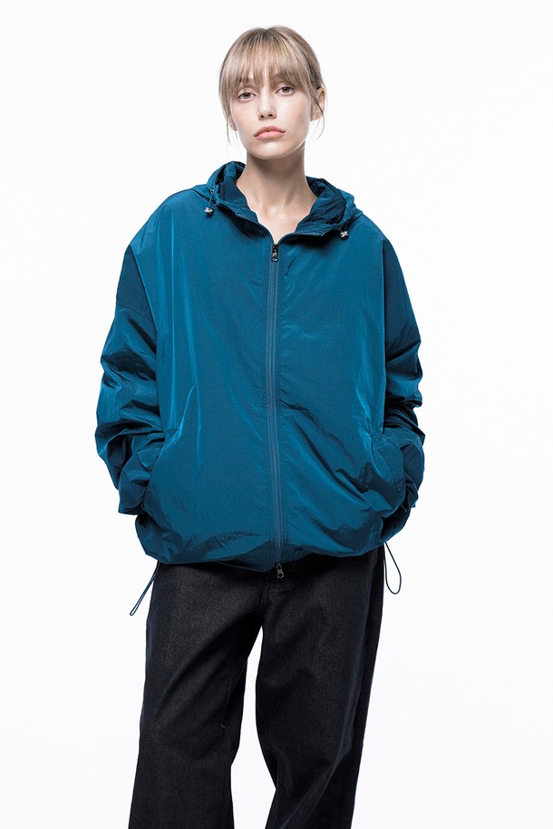 CHANCE'S NOI FOR WOMEN - 블루종/점퍼 - Glisten Hooded Windbreaker Jumper - Green /W243OT02GN