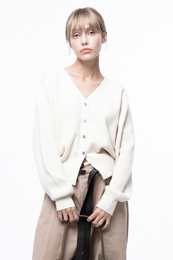 CHANCE'S NOI FOR WOMEN - 가디건 - Soft Crop Knit Cardigan - Ivory /W243TP04IV