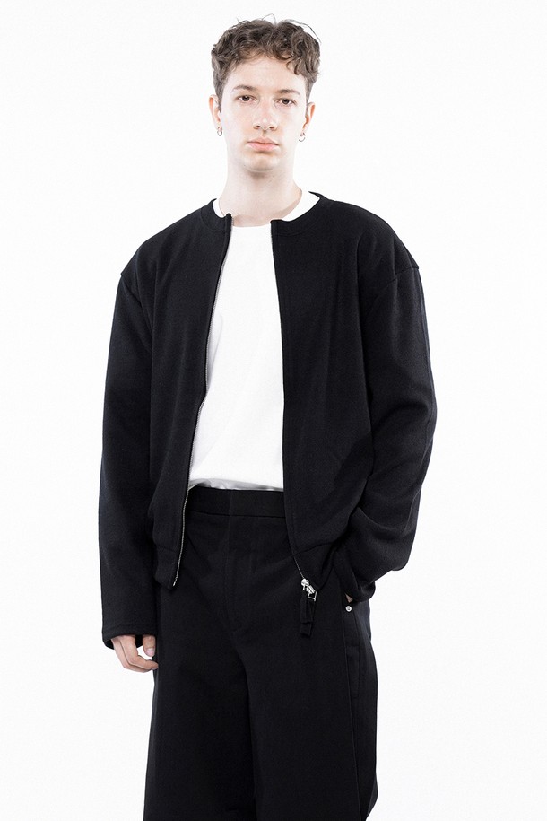 CHANCE'S NOI - 가디건 - Hard Two-way Zip-up Cardigan - Black /W243TP11BKM