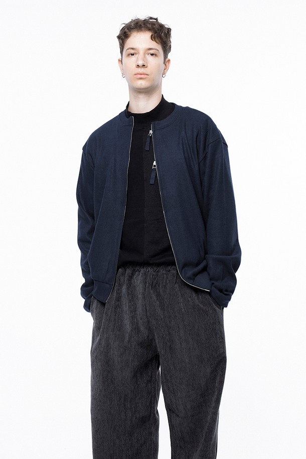 CHANCE'S NOI - 가디건 - Hard Two-way Zip-up Cardigan - Navy /W243TP11NYM