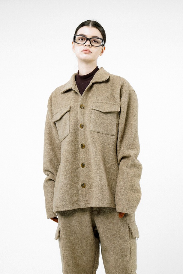 CHANCE'S NOI FOR WOMEN - 가디건 - [for Women] Boucle Pocket Shirt Jacket - Oatmeal /W244TP01OT