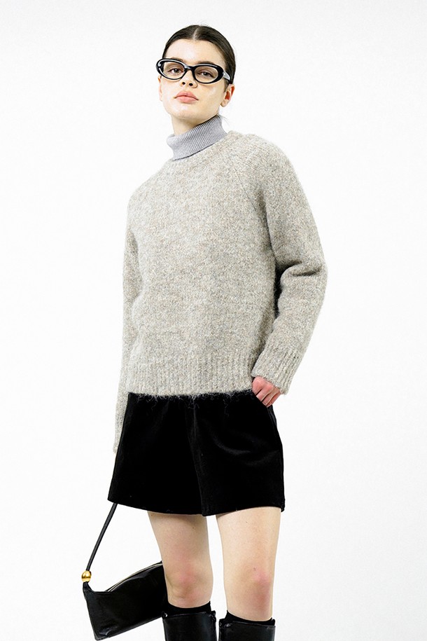 CHANCE'S NOI FOR WOMEN - 스웨터 - [for Women] Boucle Reglan Round Knit - Beige /W244TP04BE