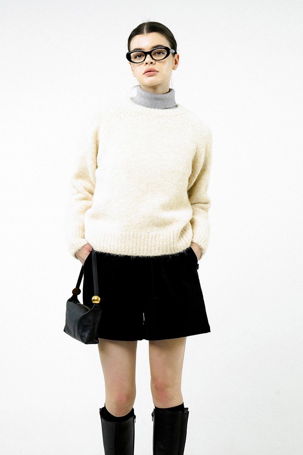 CHANCE'S NOI FOR WOMEN - 스웨터 - [for Women] Boucle Reglan Round Knit - Ivory /W244TP04IV