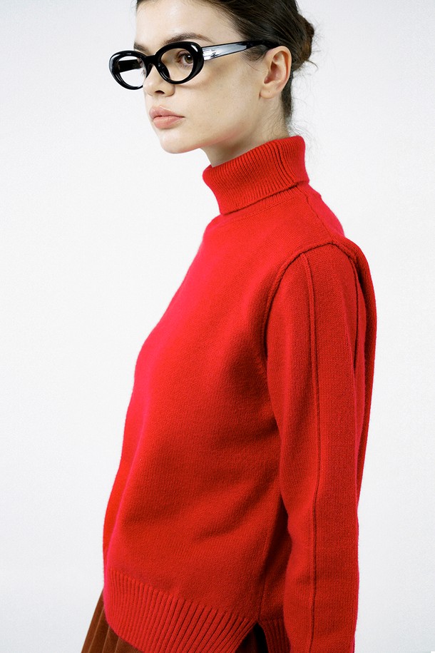 CHANCE'S NOI FOR WOMEN - 터틀넥 - [for Women] Soft Slit High Turtleneck - Red /W244TP06RD