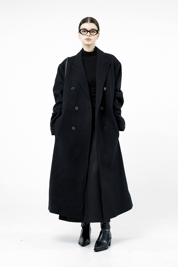 CHANCE'S NOI FOR WOMEN - 코트 - [for Women] Oversized Wool double coat - Black /W244OT02BK