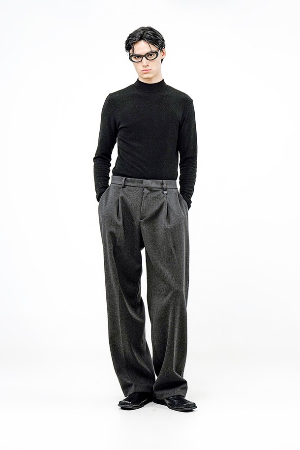 CHANCE'S NOI - 캐주얼팬츠 - Raised One Tuck Wool slacks - Charcoal /M244PT01CH