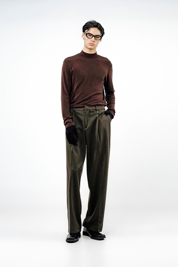 CHANCE'S NOI - 캐주얼팬츠 - Raised One Tuck Wool slacks - Brown /M244PT01BR