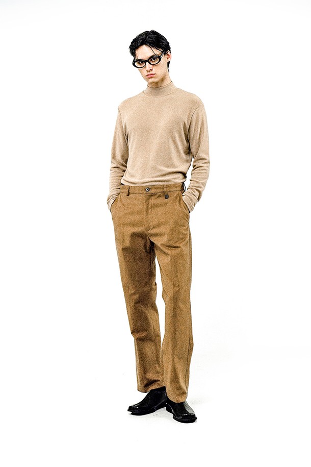 CHANCE'S NOI - 캐주얼팬츠 - Regular Raised Cotton Pants - Beige /M244PT03BE