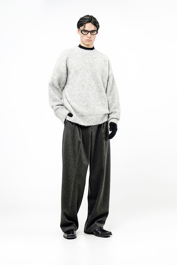 CHANCE'S NOI - 스웨터 - Boucle Round Knit - Melange /M244TP04ML