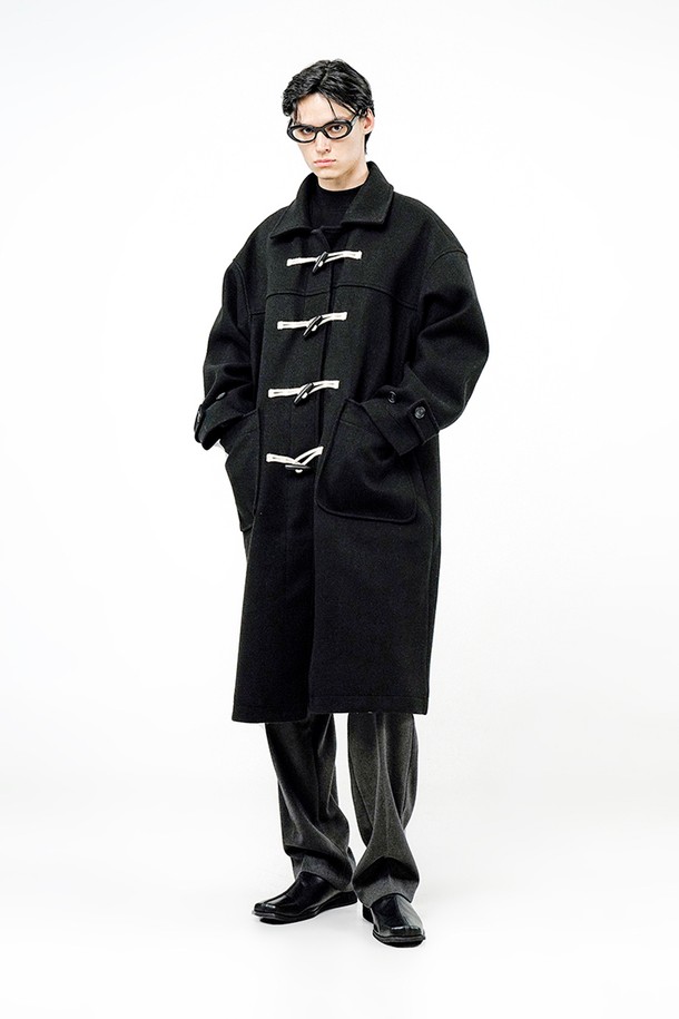 CHANCE'S NOI - 코트 - Oversized Snap Duffel Coat - Black /W244OT01BK-M