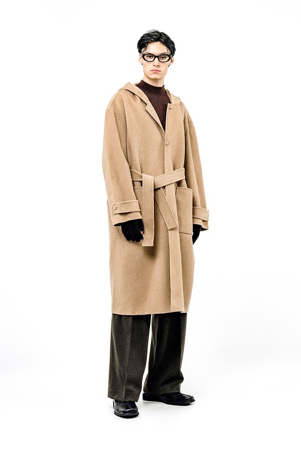 CHANCE'S NOI - 코트 - Oversized Hooded Robe Coat - Beige /W244OT03BE-M