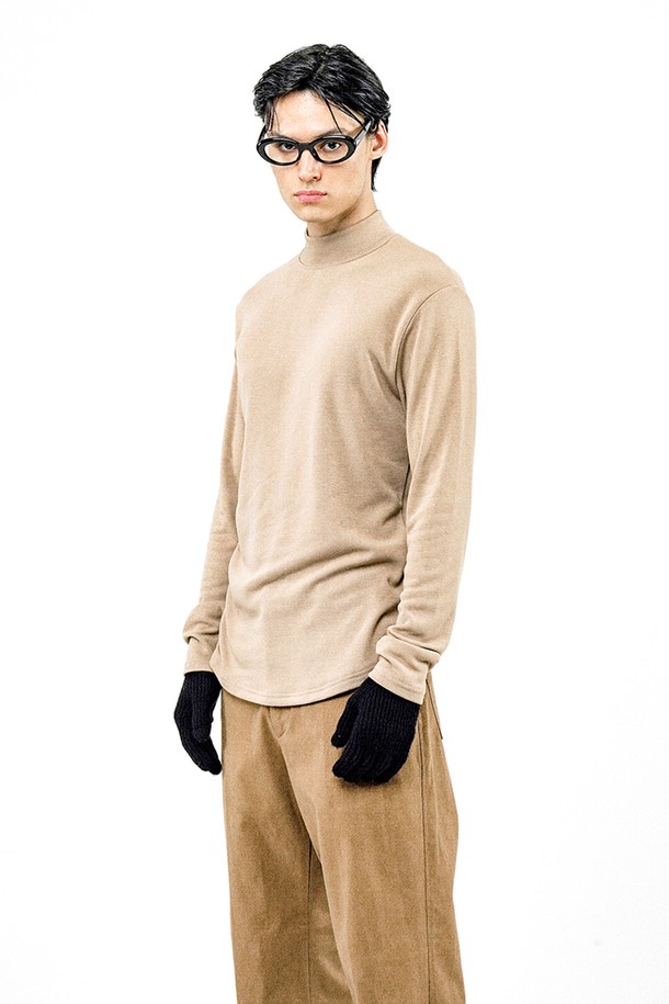 CHANCE'S NOI - 스웨터 - Fleece Wool Half Turtleneck - Beige /M244TP03BE