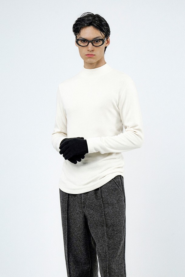 CHANCE'S NOI - 스웨터 - Fleece Wool Half Turtleneck - Ivory /M244TP03IV