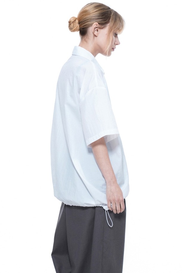 CHANCE'S NOI - 반팔셔츠 - Searsucker String Half Shirt - White